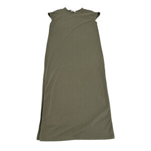 Marine Layer Taylor Midi Shirt Dress Womens Size S Olive Green Jersey Sleeveless